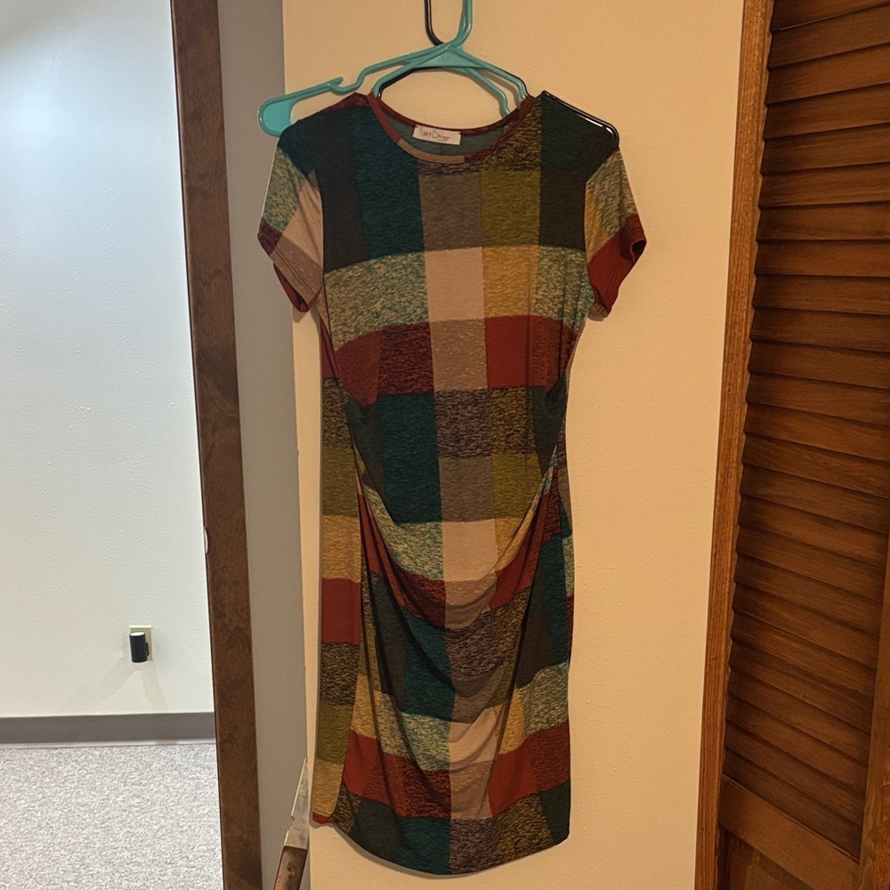 Colorful Plaid Midi Dress